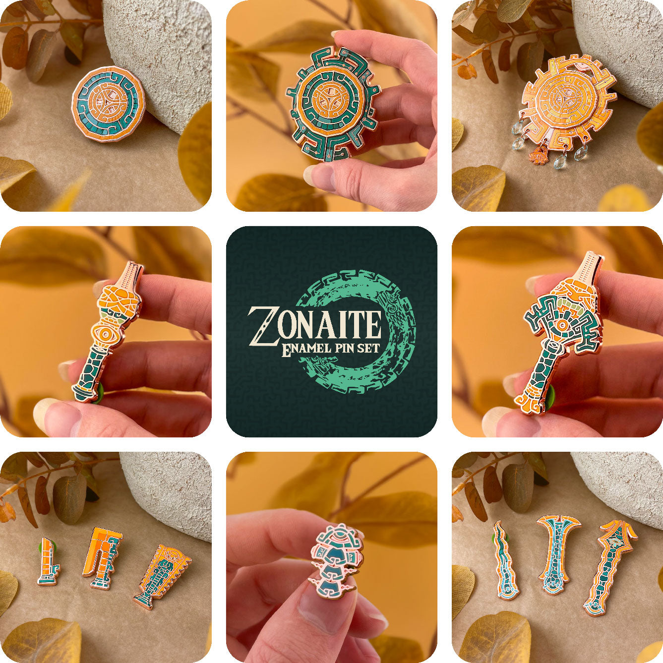 Zonaite collection - Set of 12 pins