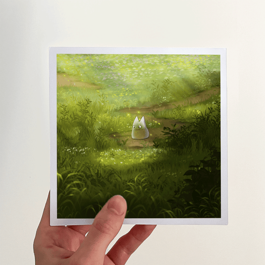 Square Print 15x15cm (6x6inch) - Little Totoro