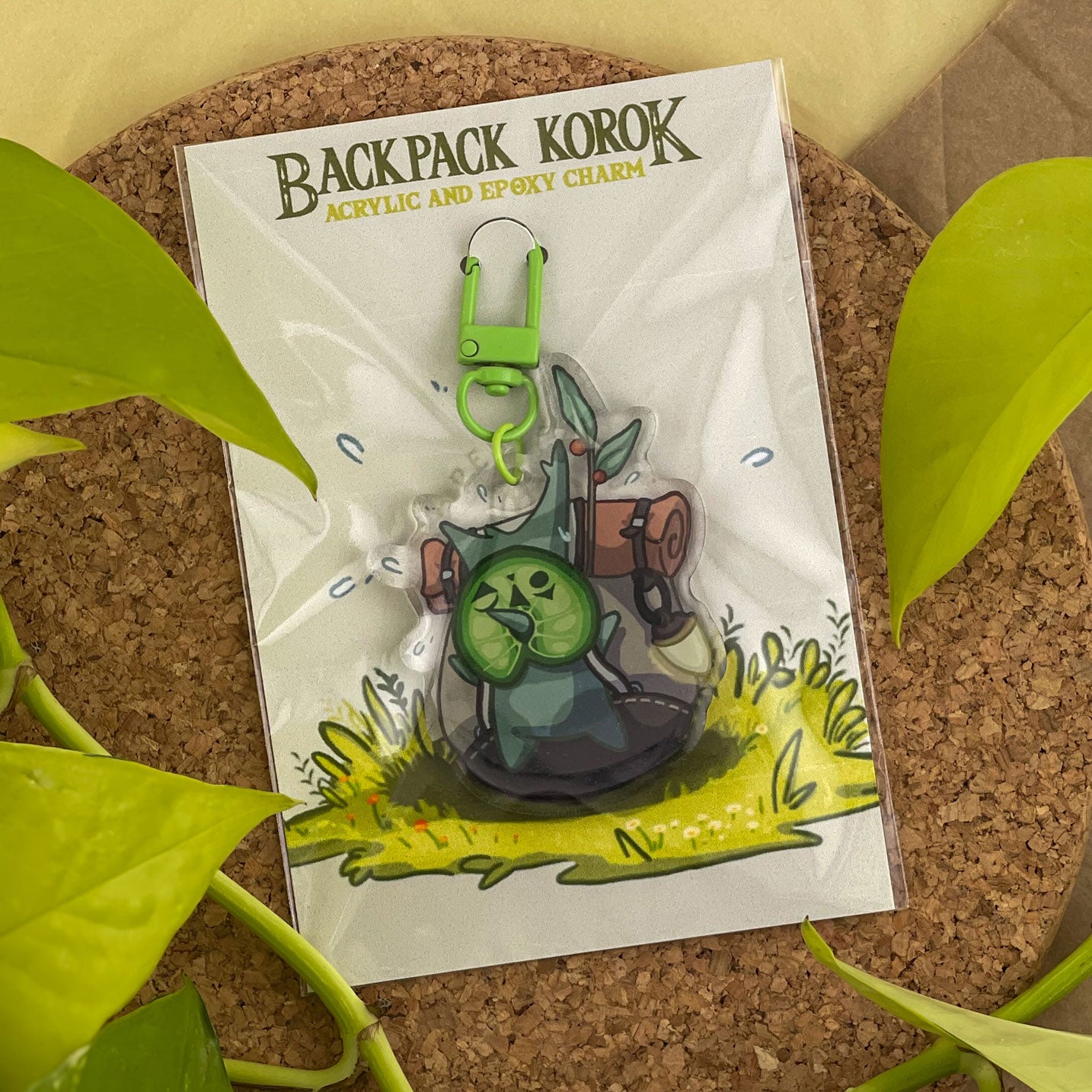 Epoxy charm - "Backpack Korok"